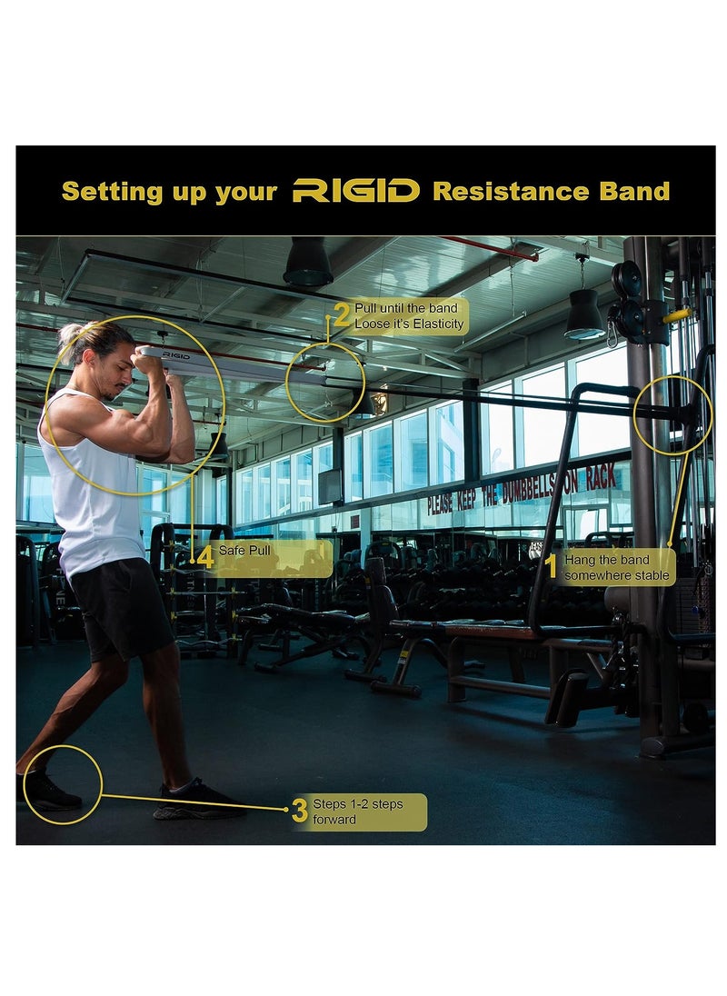 RIGID FITNESS - Fitness Resistance Bands Set - Heavy Duty Rubber Bands, Pull Up Assistance Bands, Stretching Bands, Exercices Bands For Bodybuilding Workout And Home Workout- 3 Levels (Light, Medium & Hard) - Image 1