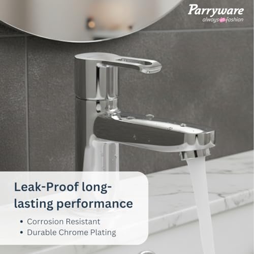 Parryware Pluto Pillar Tap for Bathroom | Cold Only Basin Faucet | Made of Brass | Mirror-Like Chrome Finish | Wash Basin Tap | 10 Years Warranty | G3801A1 - Image 2