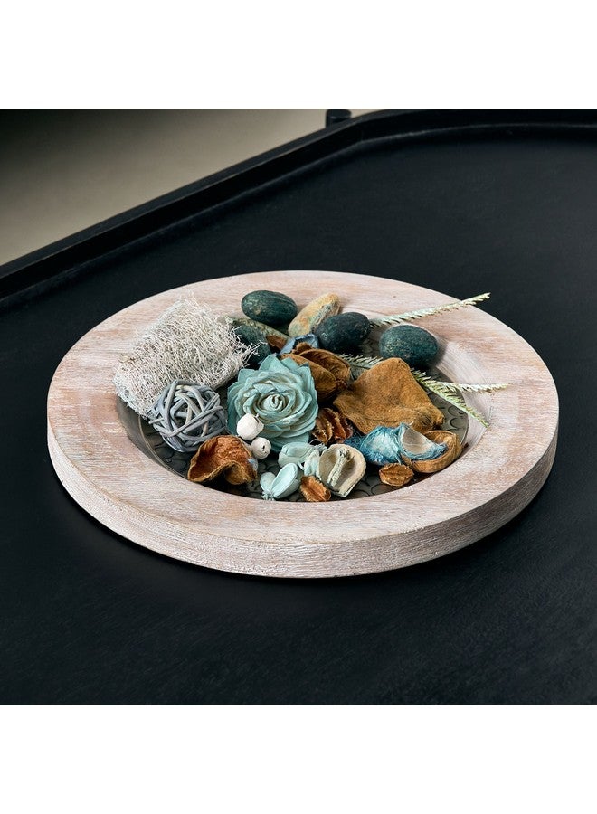 Home Box Flig Decorative Wooden Tray with Iron Detail 30 x 2.5 x 30 cm - Image 1