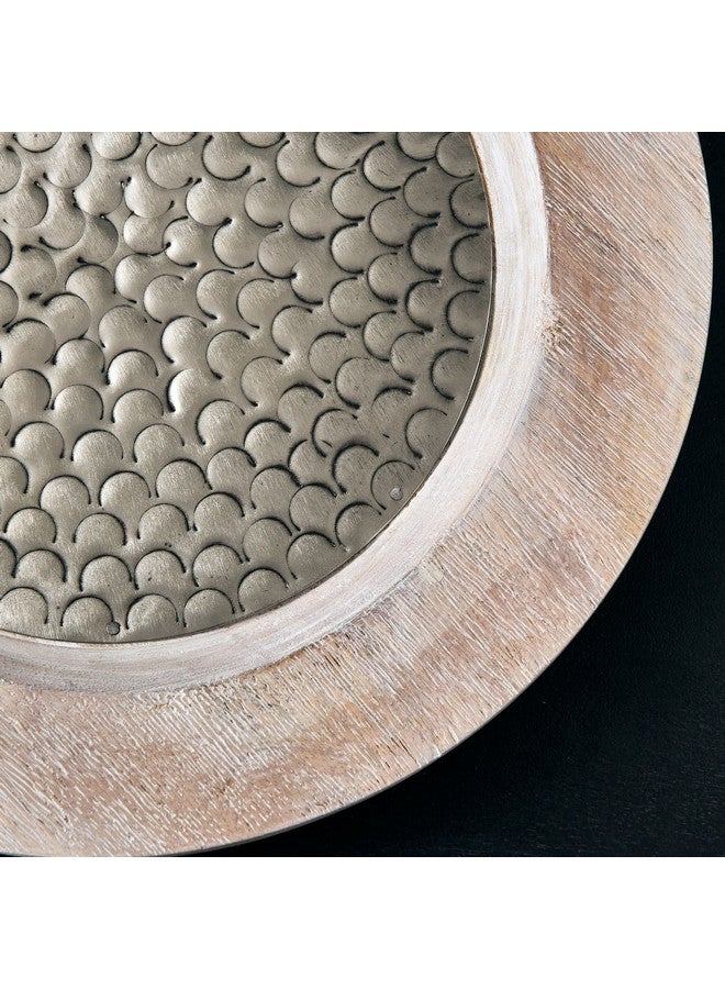 Home Box Flig Decorative Wooden Tray with Iron Detail 30 x 2.5 x 30 cm - Image 3