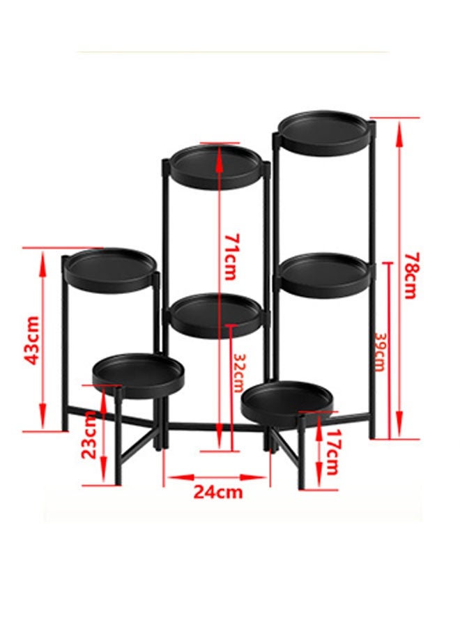 JCB CHIC Plant Stand Indoor Outdoor, 7 Tier Corner MetalFlower Stand，Folding Tall Orchid Rack，Tiered Iron Flower Display Holders Shelf Rack for Indoor Outdoor Patio Window Porch Garden（78cm High） - Image 2