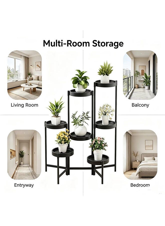 JCB CHIC Plant Stand Indoor Outdoor, 7 Tier Corner MetalFlower Stand，Folding Tall Orchid Rack，Tiered Iron Flower Display Holders Shelf Rack for Indoor Outdoor Patio Window Porch Garden（78cm High） - Image 5