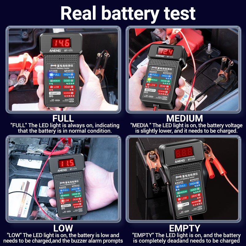 ANENG BT-171 12V Multifunctional Battery Testers Status-Indicator Auto Repair Industry Detection with LED Reverse Display Screen Electrician Tool - Image 3