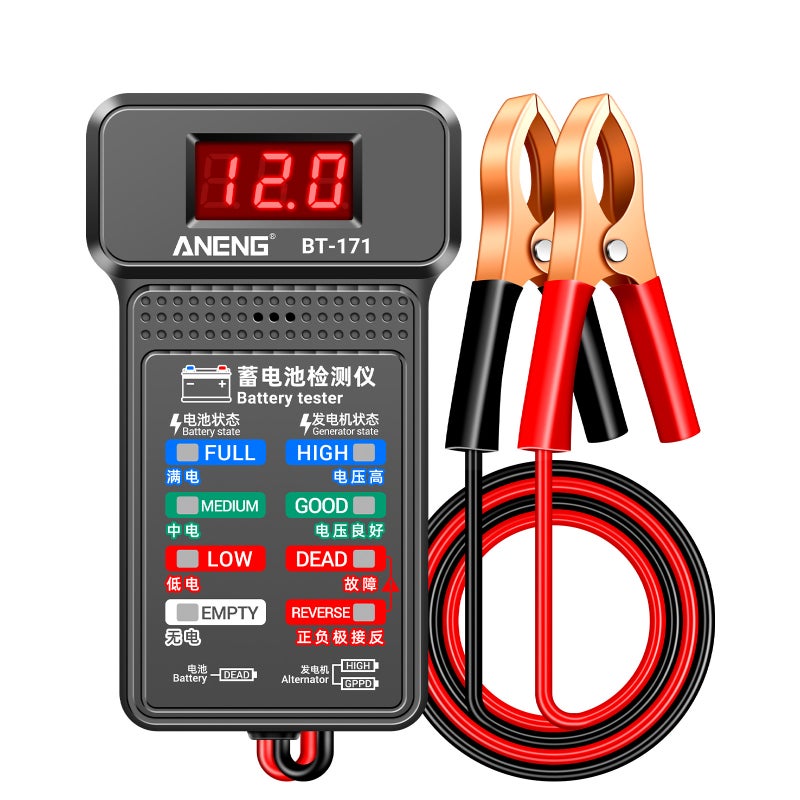 ANENG BT-171 12V Multifunctional Battery Testers Status-Indicator Auto Repair Industry Detection with LED Reverse Display Screen Electrician Tool - Image 1