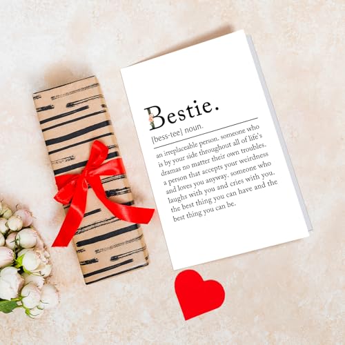Chenive Bestie Definition Card, BFF Greeting Card, Funny Best Friend Birthday Card, Bestie Sister Friendship Card for Women Lady Girl - Image 4