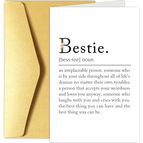 Chenive Bestie Definition Card, BFF Greeting Card, Funny Best Friend Birthday Card, Bestie Sister Friendship Card for Women Lady Girl - Image 1