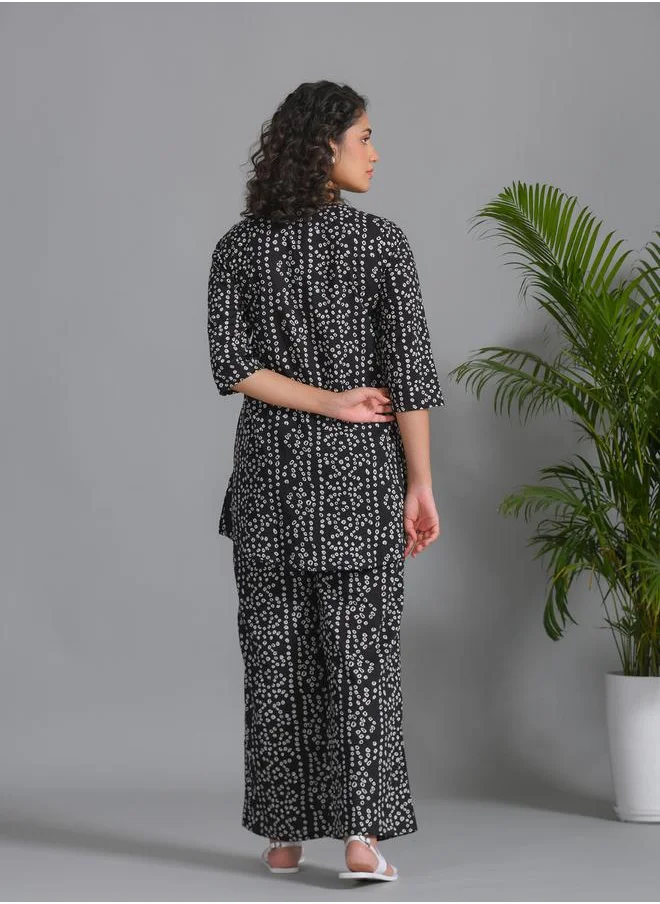 sanskrutihomes Sanskrutihomes Women All-Over Print Pure Cotton Top and Pyjama Set