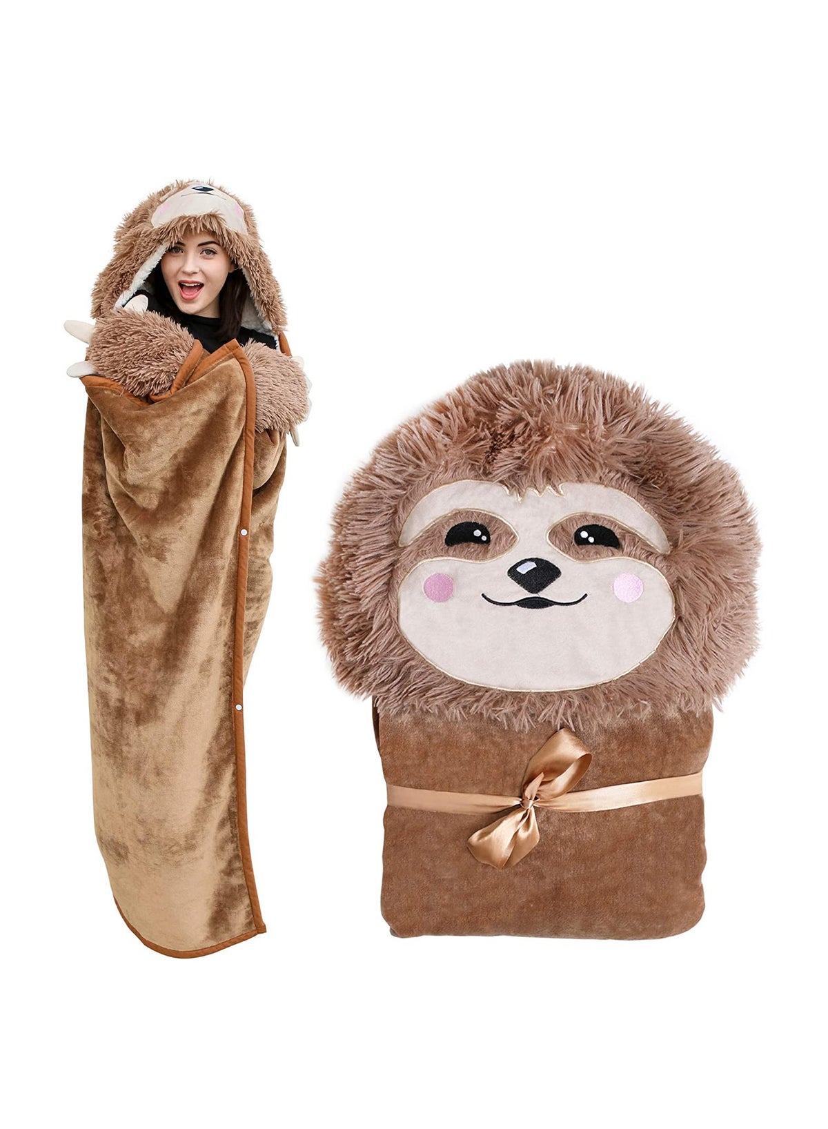 KASTWAVE Wearable Hooded Blanket, Warm and Cozy Oversized Blanket