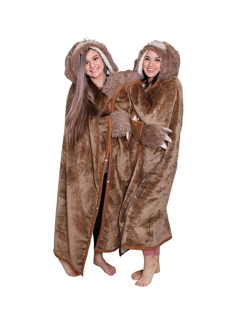 Wearable Hooded Blanket, Warm and Cozy Oversized Blanket Hoodie, with Claws Hand Gloves, Premium Soft Flannel Fleece Hoodie Blanket, Soft Wearable Poncho Blanket Throw