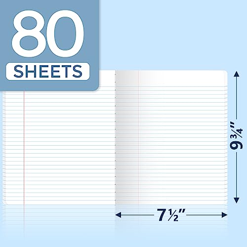 SUNEE Composition Notebooks - Wide Ruled Paper, 12 Pack Composition Book, 9 3/4" x 7 1/2", 80 Sheets/160 Pages, Assorted Colors, School & Office Supplies - Image 2