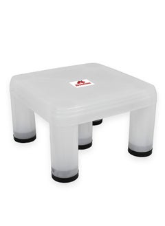 Homfine Bathroom Stool/Chair/Patla Big Size Strong 5 Legs Multipurpose Plastic Stool for Home, Kitchen, Bathroom (White, 1Pc)