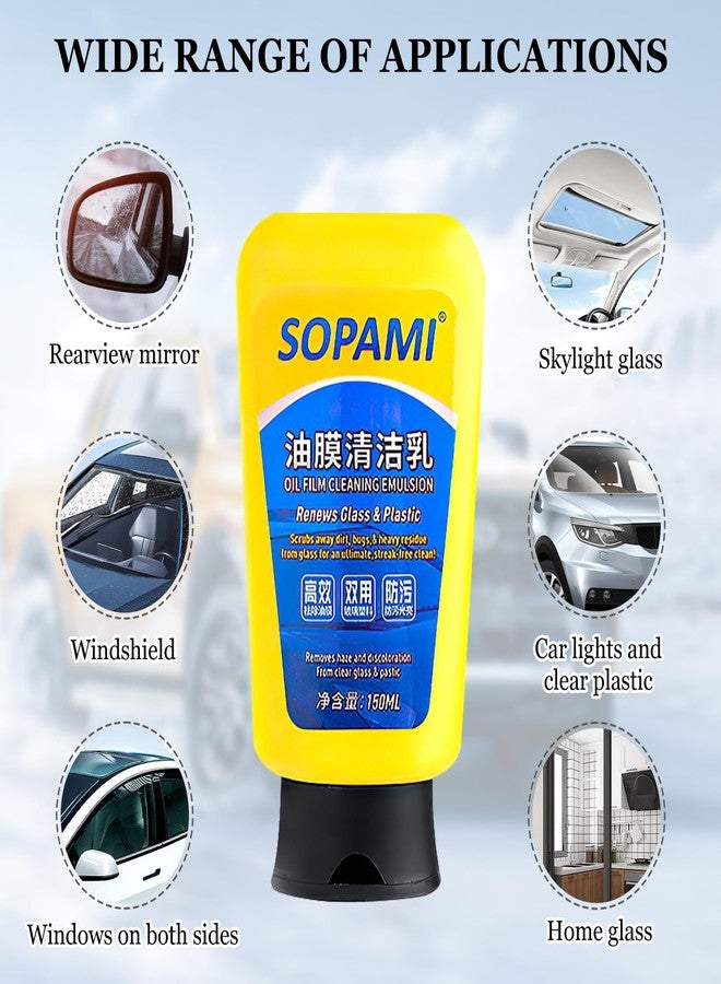 Omaky Sopami Oil Film Cleaning Emulsion,Sopami Oil Film Emulsion Glass Cleaner, Sopami Car Glass Oil Film Cleaner, Quick Effect Coating Agen,Glass Oil Film Remover, Auto Glass Oil Film Cleaning Milk - Image 3