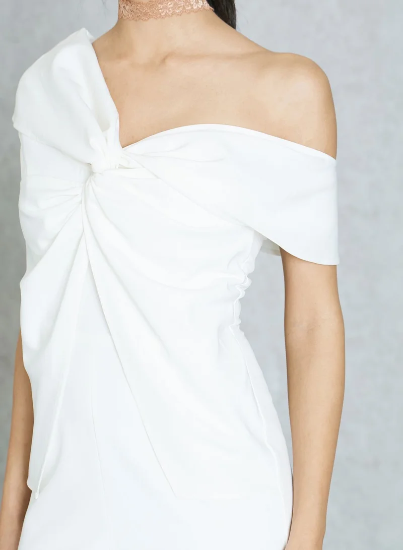 lavish alice Asymmetric Shoulder Twisted Jumpsuit