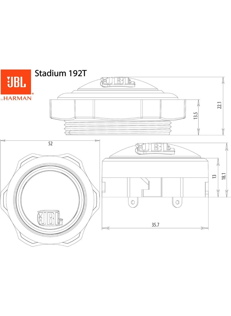 JBL Stadium 192T 3/4 Inch Precision Tweeter Car Speaker Set – 150W High Performance Audio by Harman Kardon (Pair) Black - Image 5