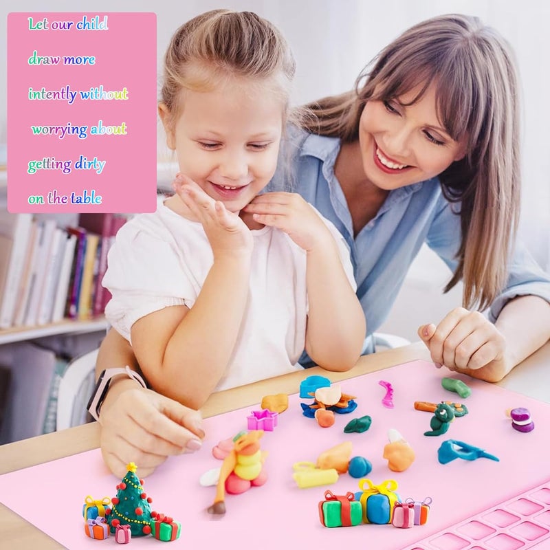 HASTHIP® Silicone Painting Station Kit - 40*50cm Painting Mat Non-Stick - Multipurpose Station for Kids,with Apron,Oversleeve Brushes Paint Mat Art Supplies for & DIY Creation - Image 5