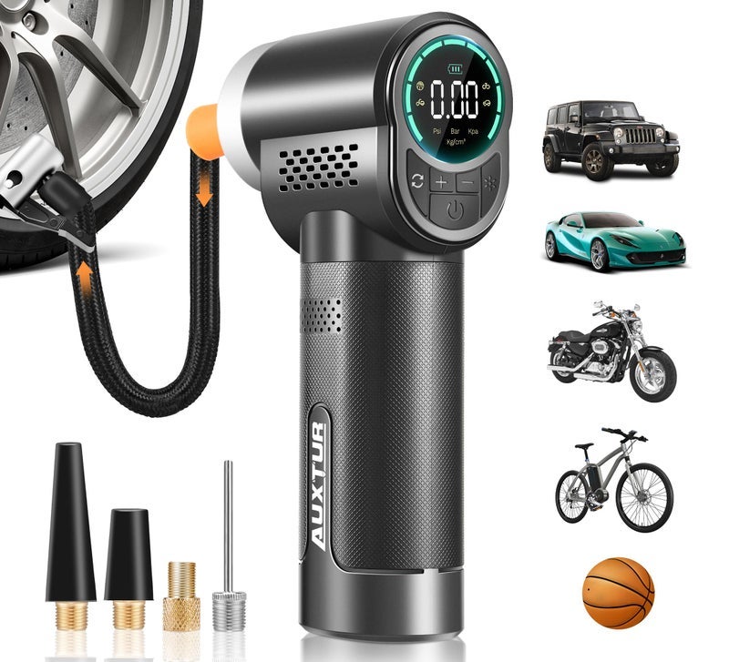 AUXTUR Vehicle Tire Inflator Portable Air Compressor & Inflator(150PSI),TYPE-C 6000mAH Car Tire Pump with Light, Digital Tire Pressure Gauge, Air Pump-Car Motorcycle Accessories - Image 1