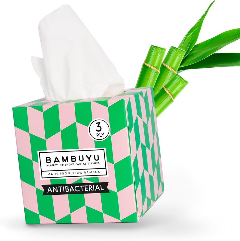 Bambuyu Bamboo Facial Tissue Cube Box. 12 boxes. Eco-Friendly, Plastic-free, Hypoallergenic, Soft and Absorbent, Sustainable Tissues - Image 4