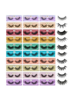 FARRED Wholesale False Lashes 30 Pairs 10 Styles Medium Length Vegan Eyelashes Fluffy Volume Strip Lashes Bulk 10 Portable Boxes Fake Eyelashes Mixed Natural Look 3D Faux Mink Lashes (Mix 30Pair)  - Image 2