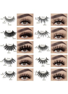 FARRED Wholesale False Lashes 30 Pairs 10 Styles Medium Length Vegan Eyelashes Fluffy Volume Strip Lashes Bulk 10 Portable Boxes Fake Eyelashes Mixed Natural Look 3D Faux Mink Lashes (Mix 30Pair)  - Image 3