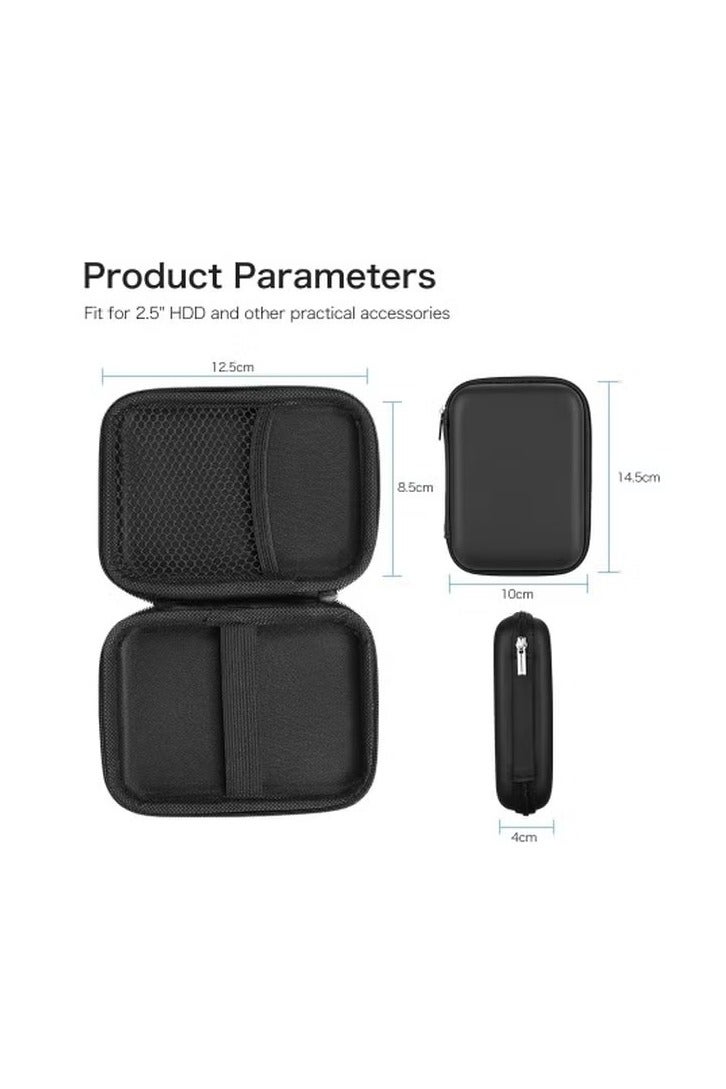 Hard Drive Carrying Case Bag Storage Organizer Universal Carry Pouch Compatible  2.5’’ EVA Shockproof Travel Case - Image 2