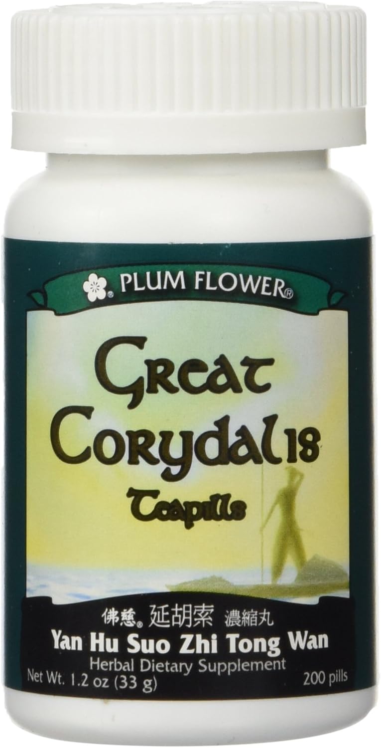 Plum Flower Great Corydalis Teapills (Yan Hu Suo Wan) - Herbal Dietary Supplement, 200 Count - Image 1