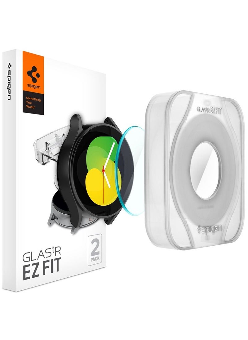 Spigen - Glastr Ez Fit (2 Pack) Tempered Glass Screen Protector For Samsung Galaxy Watch 5 (44mm) With Auto Align Technology Tray - Image 1