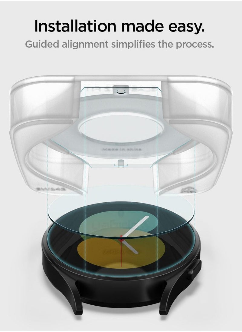 Spigen - Glastr Ez Fit (2 Pack) Tempered Glass Screen Protector For Samsung Galaxy Watch 5 (44mm) With Auto Align Technology Tray - Image 1
