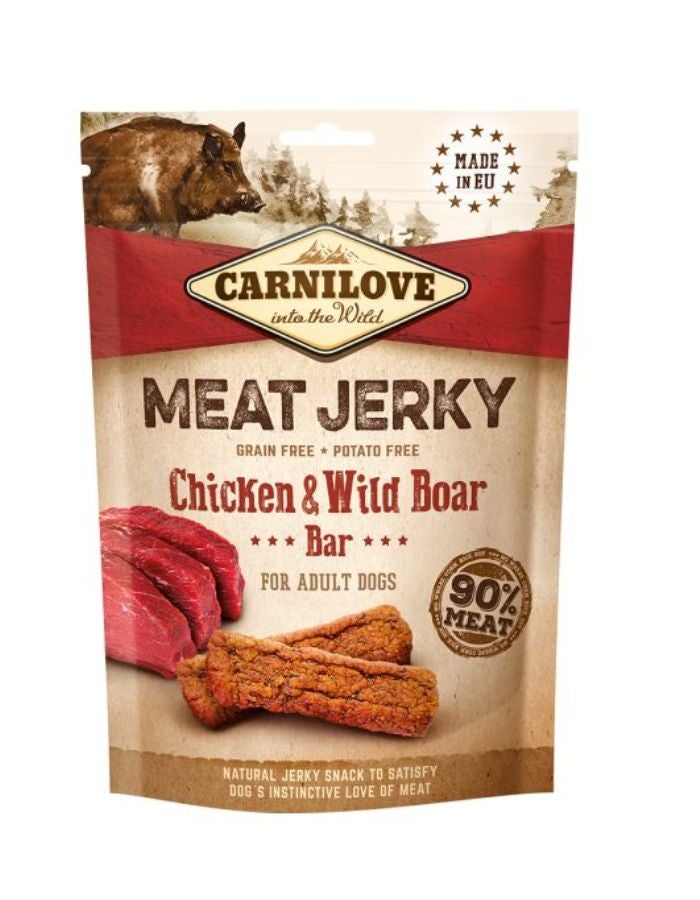 Carnilove Jerky Snack Chicken & Wild Boar Bar 100g | High-Protein Dog Treats