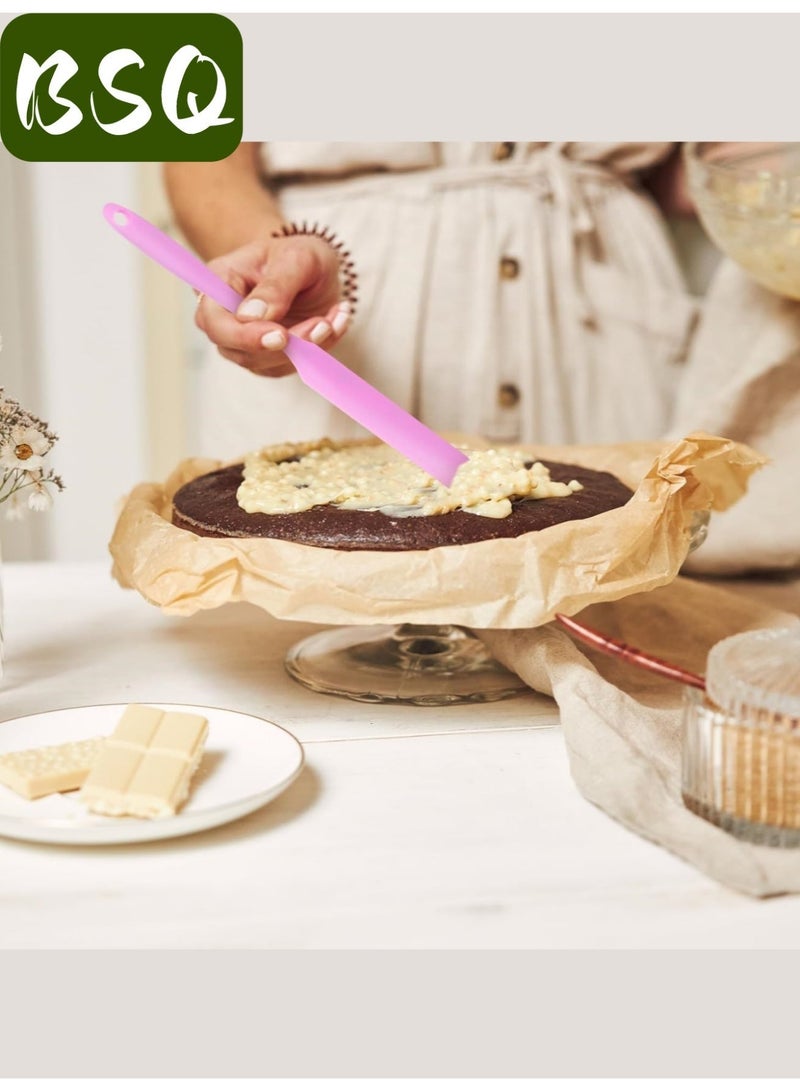 بي إس كيو (مجموعة من 4 قطع، لون وردي) ملعقة سيليكون | أدوات خبز الكيك | ملعقة سيليكون صغيرة | ملعقة طويلة مقاومة للحرارة | مناسبة للمطبخ والخبز وتزيين الكيك - Image 2