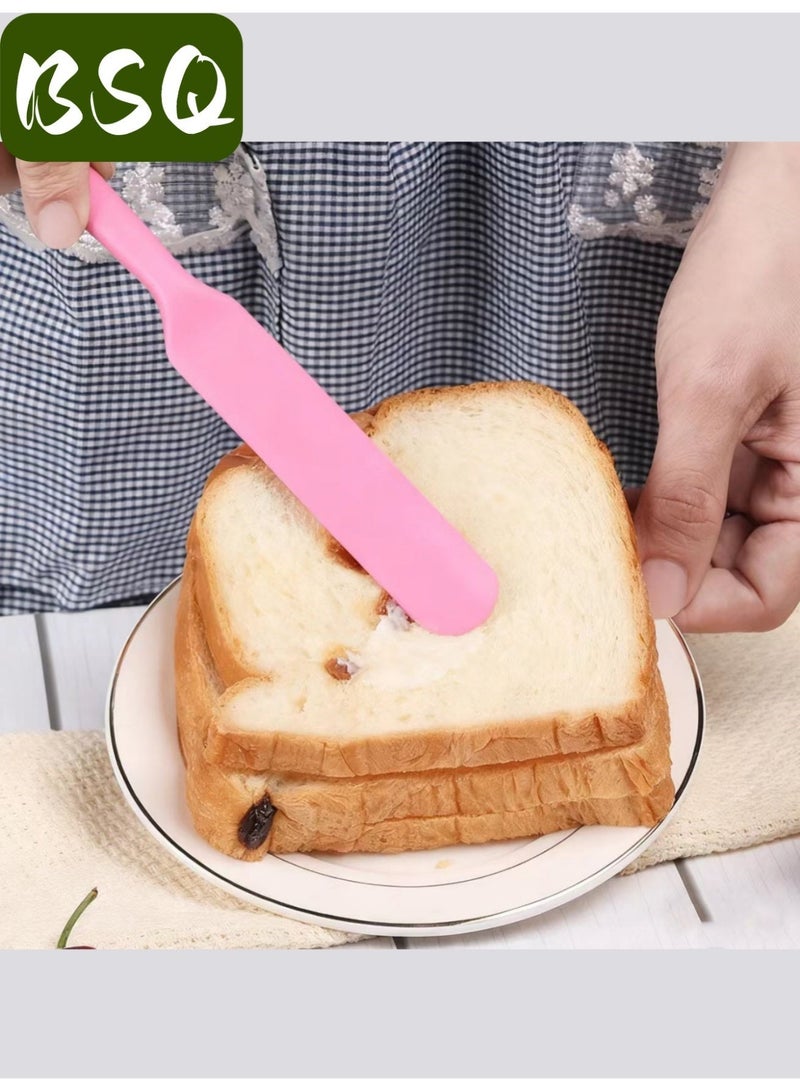 بي إس كيو (مجموعة من 4 قطع، لون وردي) ملعقة سيليكون | أدوات خبز الكيك | ملعقة سيليكون صغيرة | ملعقة طويلة مقاومة للحرارة | مناسبة للمطبخ والخبز وتزيين الكيك - Image 4