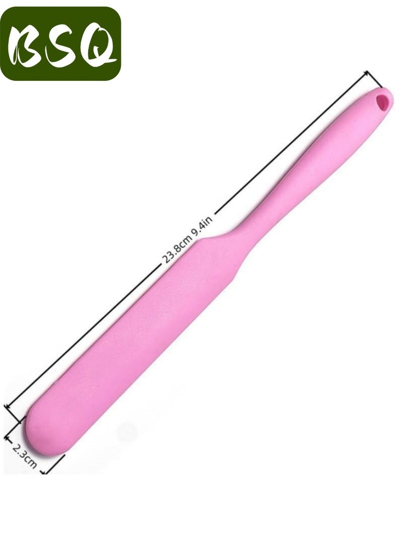 بي إس كيو (مجموعة من 4 قطع، لون وردي) ملعقة سيليكون | أدوات خبز الكيك | ملعقة سيليكون صغيرة | ملعقة طويلة مقاومة للحرارة | مناسبة للمطبخ والخبز وتزيين الكيك - Image 3