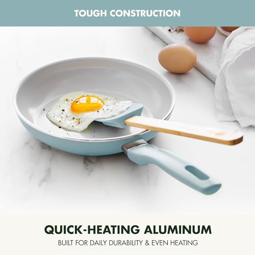 GreenPan Dover Healthy Ceramic Nonstick, 8" Frying Pan Skillet, PFAS-Free, Dishwasher Safe, Comfort Grip Handle, Grey - Image 2