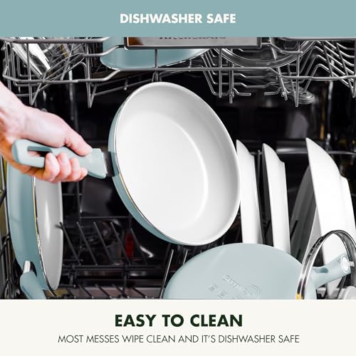 GreenPan Dover Healthy Ceramic Nonstick, 8" Frying Pan Skillet, PFAS-Free, Dishwasher Safe, Comfort Grip Handle, Grey - Image 4