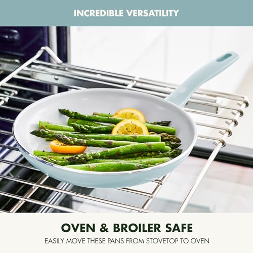 GreenPan Dover Healthy Ceramic Nonstick, 8" Frying Pan Skillet, PFAS-Free, Dishwasher Safe, Comfort Grip Handle, Grey - Image 3