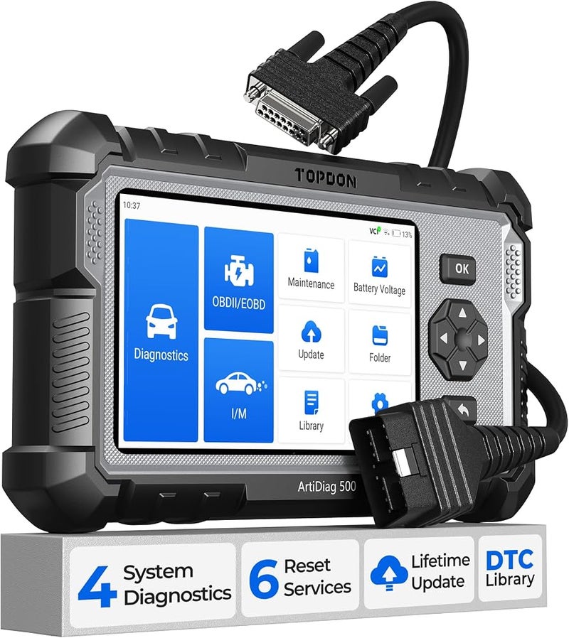 توب دون جهاز فحص OBD2 TOPDON AD500-A: أداة لفحص أنظمة الفرامل المانعة للانزلاق (ABS) ونظام الأمان (SRS) وناقل الحركة، بدون اشتراك. - Image 1