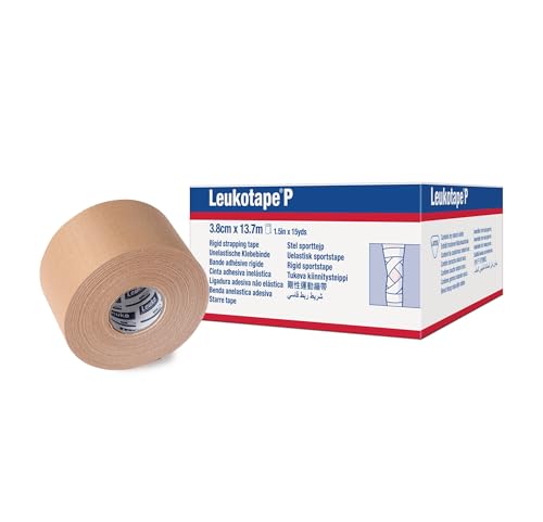 Leukotape P Adhesive Strapping Tape for Sports Injuries Strains and Sprains 15 in x 15 yds Tan 1 Roll