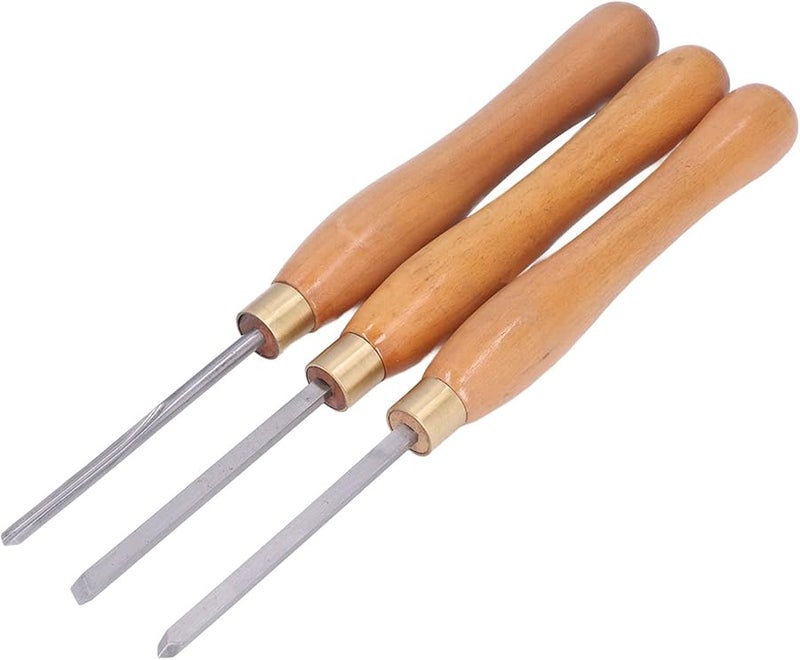 3Pcs Wood Lathe Chisel Set With Beech Handle And Steel For DIY Wood Carving - Image 5