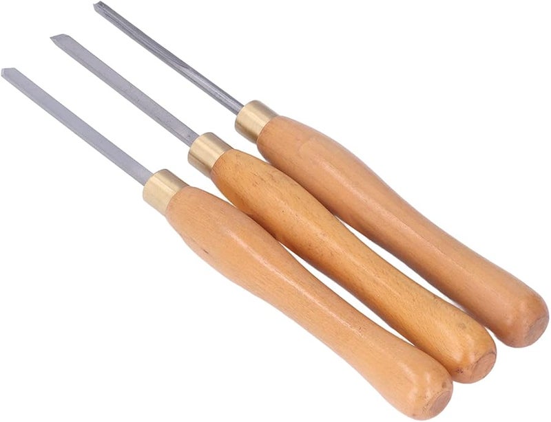 3Pcs Wood Lathe Chisel Set With Beech Handle And Steel For DIY Wood Carving - Image 2