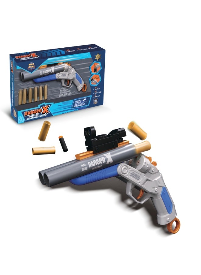 Max Defense Rustler Shell Eject Action Blaster | 10X Eva Bullets | 6X Bullets Castings | 1X Aiming Scope | Age 6+ Ranger X Max Defense - Image 4