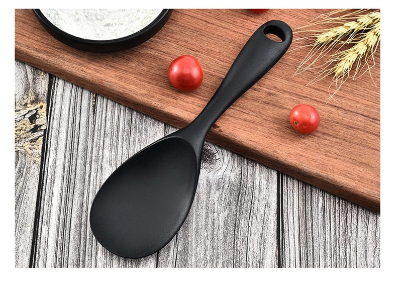 Armrouns Silicone Rice Paddle Spoon 2PCS, Non Stick Heat Resistant Kitchen Works for Rice,Mashed Potato. (Casual Black) - Image 5