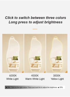 keke HD Wall Mounted Cloud Shaped Full Length LED Mirror 60X160 CM  - Image 5