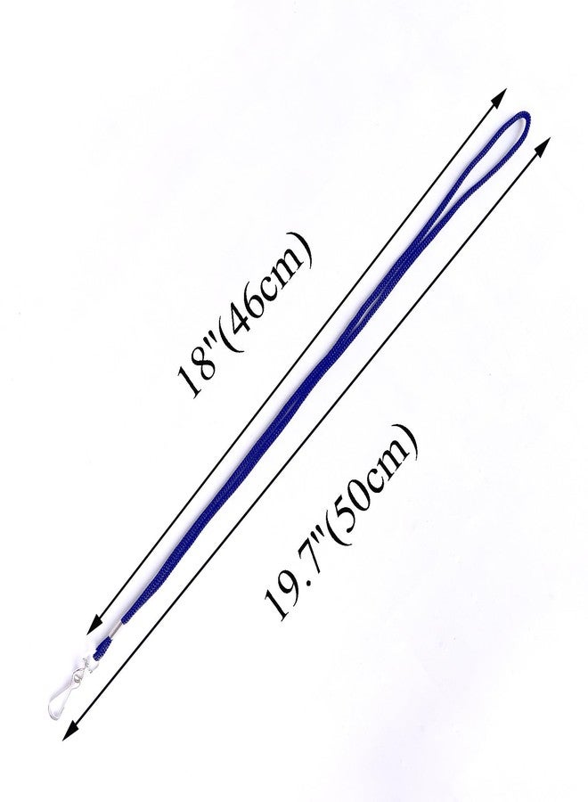 HOSL 100 Pack Badge Lanyard Office Lanyard ID Card Business Card Lanyards Students Employee Lanyards Round 36" With Swivel Hook (Blue) - Image 5