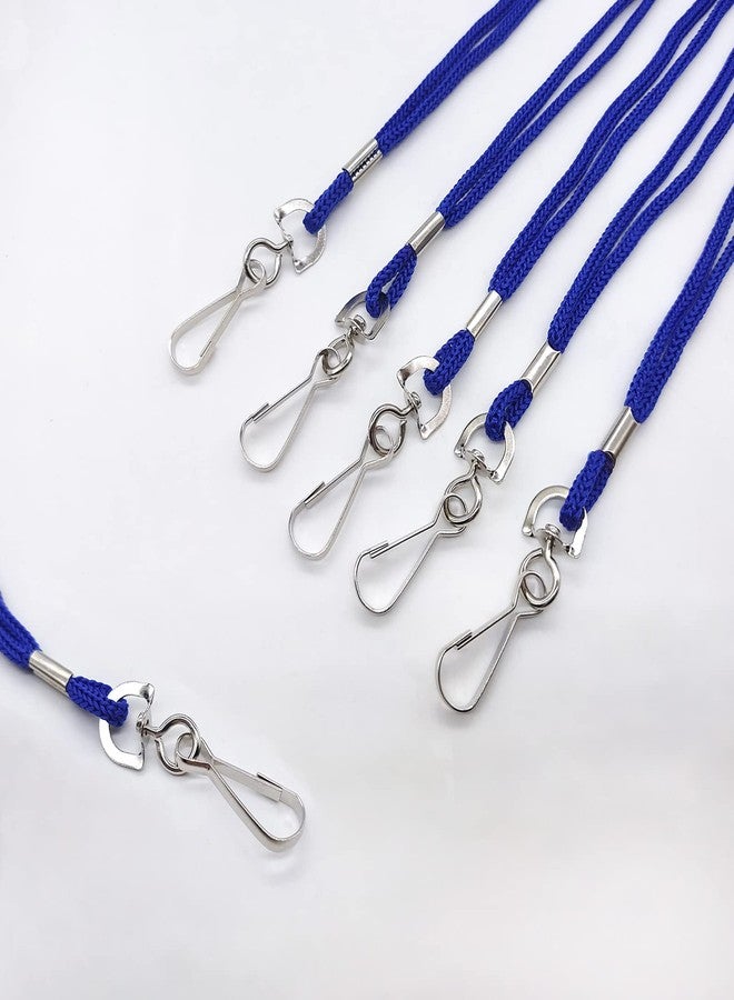HOSL 100 Pack Badge Lanyard Office Lanyard ID Card Business Card Lanyards Students Employee Lanyards Round 36" With Swivel Hook (Blue) - Image 2