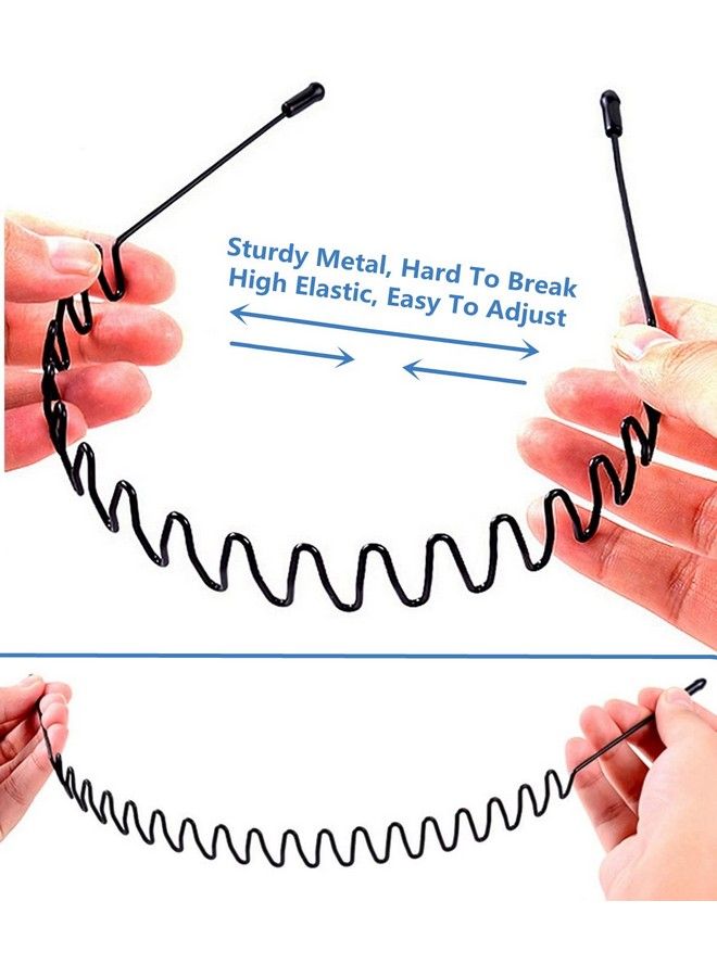 bodbop XINGZHE باندات رأس معدنية من بودبوب XINGZHE للرجال والنساء - باند شعر أسود عصري للرياضة والعناية بالشعر والجمال للنساء، غير قابلة للانزلاق، مرنة، عريضة، مشابك شعر - Image 3