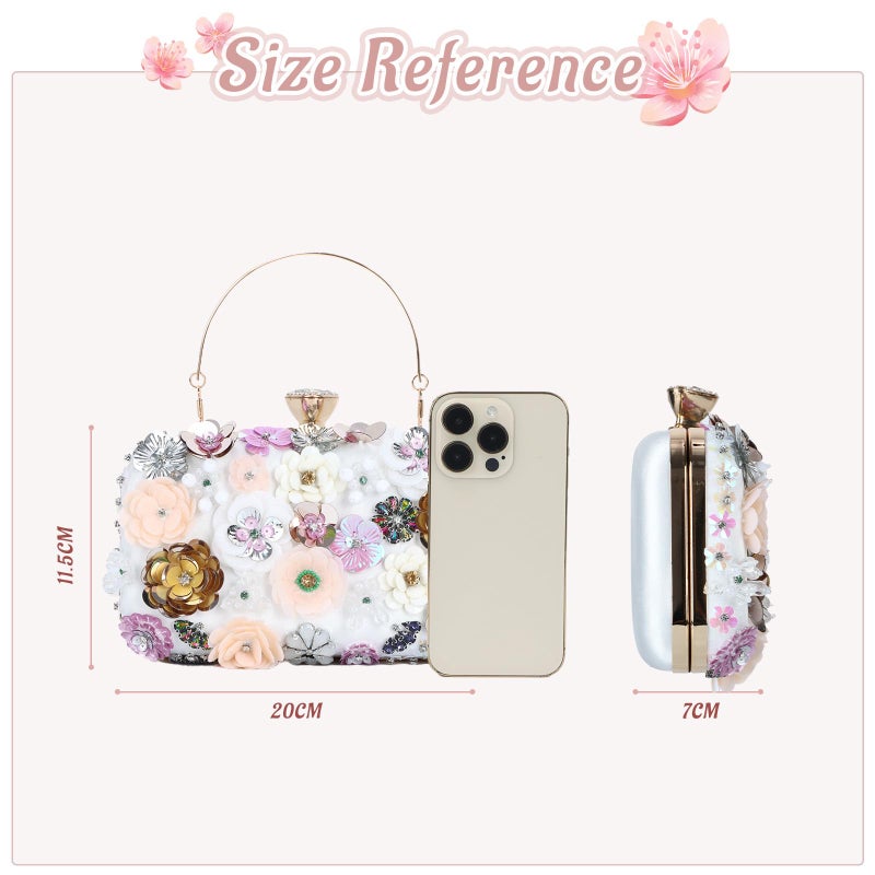 Lanpet Women Clutches Flower Evening Handbag Chain Strap Shoulder Bag - Image 3
