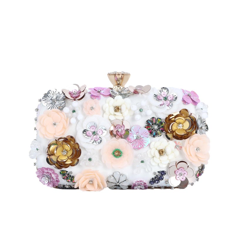 Lanpet Women Clutches Flower Evening Handbag Chain Strap Shoulder Bag - Image 1