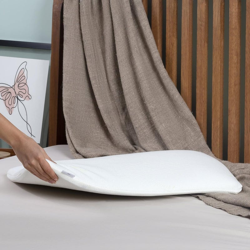 MASHUR FAB MASHUR FAB Orthopaedic Memory Foam Slim Size Bed Pillow for Back and Side Sleeper, with Premium Organic Cover (24 x 17 x 2 INCH) - Image 3