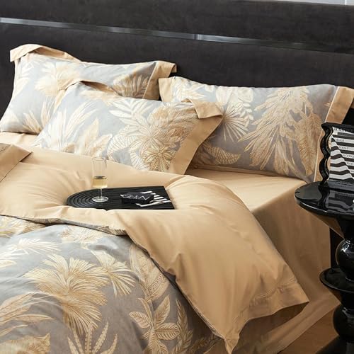 TodaFre 100% Cotton Duvet Cover King Size Set, Luxury Reversible Botanical Floral Patterned, Soft Breathable & Skin-Friendly Bedding for All Season Comfort, 3 Pieces (104"x90") - Image 3