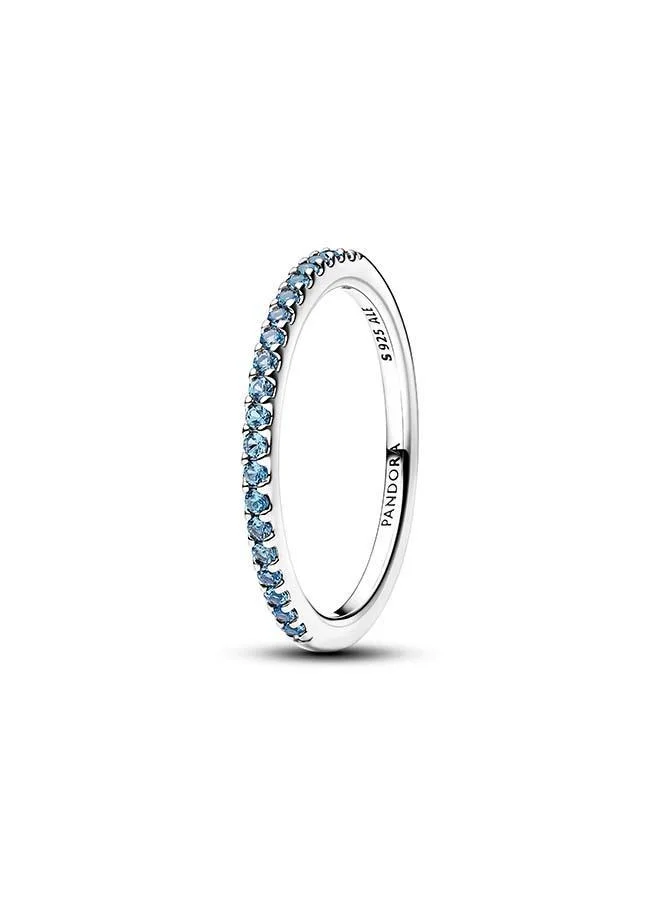 PANDORA Sparkling Aquamarine Half-Eternity Band Ring