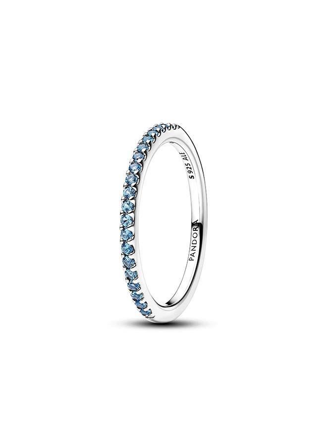 PANDORA خاتم نصف أبدية من أكوامارين المتلألئ - Image 1